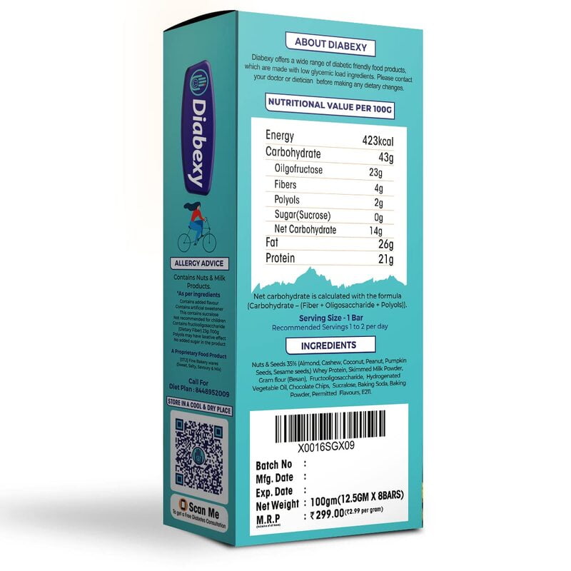 Diabexy Mini Breakfast Bars- 100gms Diabexy Mini Breakfast Bars- 100gms