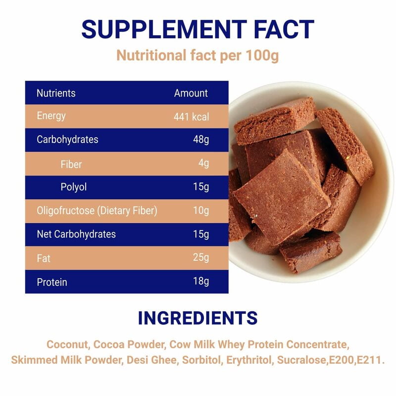 Diabexy Chocolate Hazelnut Barfi- 200gms